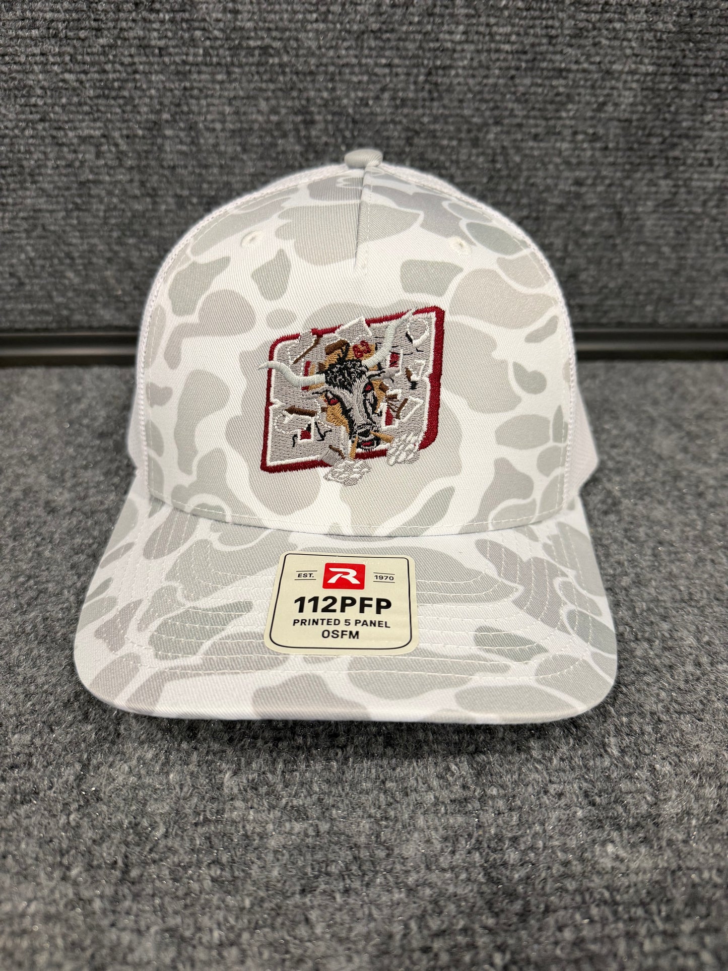 White Camo 83 Bull Hat